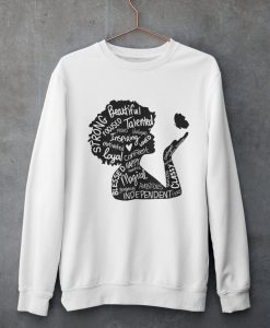 womens strength sweater Afro woman - Beautiful, Strong, Focused