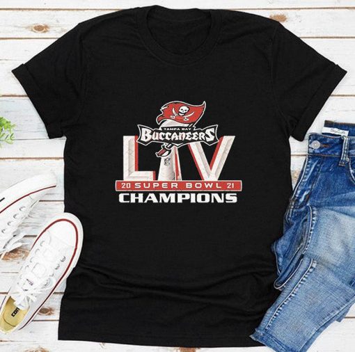 2021 Champions Super Bowl 55 Florida Tampa Bay Buccaneers Tom Brady 12 GOAT NFL Football Team Fan Unisex Tee