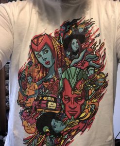 2021 Gift For Him Her Wandavision Couple Happy Valentine's Day Marvel Wanda Scarlet Witch & Vision Fan Lovers Unisex Trending T Shirt