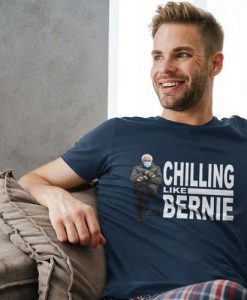 2021 Gift Funny Chilling Like Bernie Chairman Sanders Mittens Meme Chillin' Mood Unisex Trending tshirt