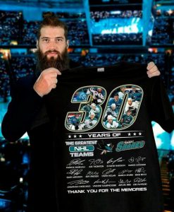 2021 Gift San Jose Sharks 30 years of the greatest NHL Teams Fan Lover Unisex Trending tshirt