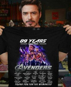 2021 Gift The Avengers 09 years 2012-2021 signatures Fan Lover Unisex tshirt