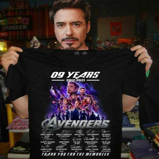 2021 Gift The Avengers 09 years 2012-2021 signatures Fan Lover Unisex tshirt