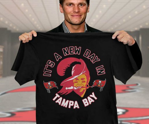 2021 It's A New Day In Tampa Bay Buccaneers Florida SuperBowl Tom Brady GOAT NFL Football Team Fan Unisex Trending Sport tshirt back