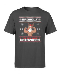 Brodolf The Red Nose Gainzdeer Gym Ugly Christmas T-Shirt