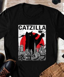 Catzilla Vintage Japanese Cat Kitten Lover Shirt,Cat Lover Unisex Trending tshirt