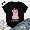 Don't Go Bacon My Heart Valentines Day Pig with Glasses Pig with Bubblegum Leopard Bandana, Unisex T-Shirt