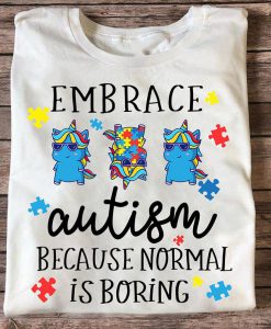 Embrace Autism Because Normal Is Boring T-shirt, Funny Unicorn Autism Awareness Shirt