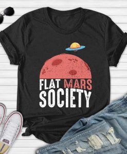 Flat Mars Society Space Astronaut Astronomy Science T-Shirt