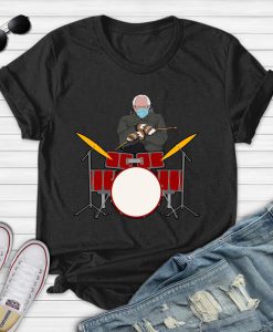 Funny Bernie Sanders Drum Mittens Sitting Inauguration Meme T-Shirt