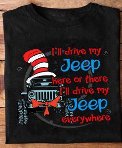 I will drive my Jeep here or there,Autism Awareness Month,Puzzle Ribbon Trending Unisex tshirt