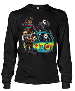 Michael Myers Jason voorheen Freddy Scooby doo scary faces villains sweatshirt