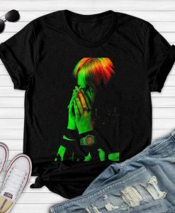 Official Hand Face Photo Black T-Shirt Green Photo TShirt Safety Sexual Shirt Female High-Tee Rock and Roll-T SHirt