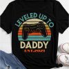 Promoted To Daddy EST.2020 Vintage men Leveled Up To Daddy T-Shirt