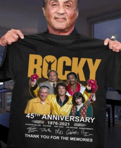 Rocky 45th anniversary 1976 2021 signatures thank you for the memories Trending Unisex tshirt