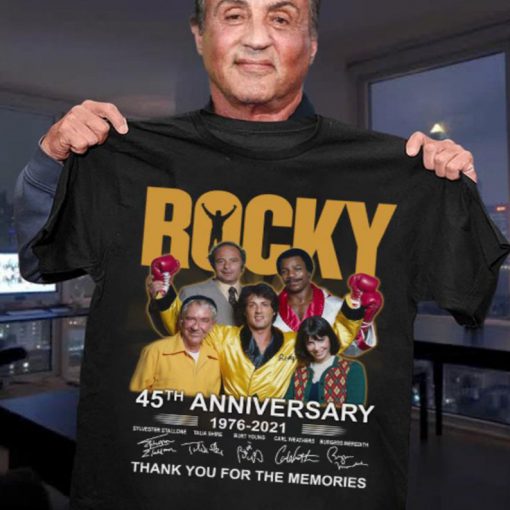 Rocky 45th anniversary 1976 2021 signatures thank you for the memories Trending Unisex tshirt