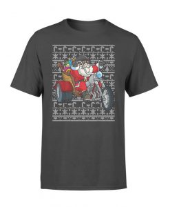 Santa On Motorcycle Ugly Christmas tshirt