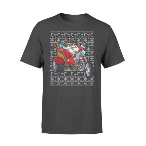 Santa On Motorcycle Ugly Christmas tshirt