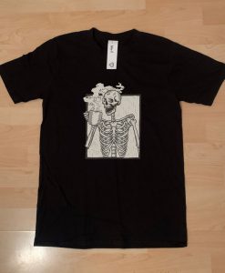 Skeleton Drinking Coffee Tshirt