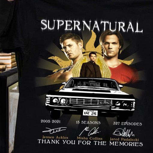 Supernatural 15 seasons 327 episodes anniversary Thank you for the memories Unisex tshirt