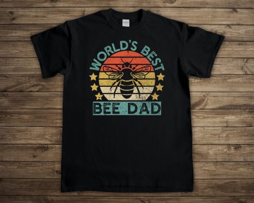 World's Best Bee Dad T-shirt, Vintage Funny Beekeeping Father's Day Gift