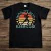 World's Best Running Dad T-shirt for Men, Funny Marathon Runner Father's Day Gift for Him, Run Lover Graphic Tee Shirt