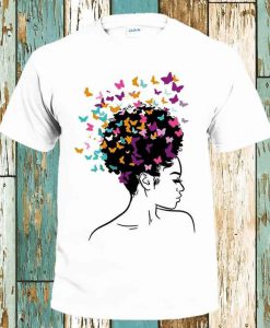 Afro Butterfly Woman Silouette T-Shirt