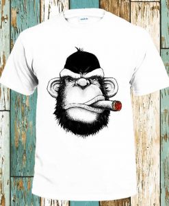 Gorilla T-Shirt Smoking Funny Monkey Parody Snoop Face Beard Hipster Hand Drawn Art Cool Gift Mens Womens Unisex