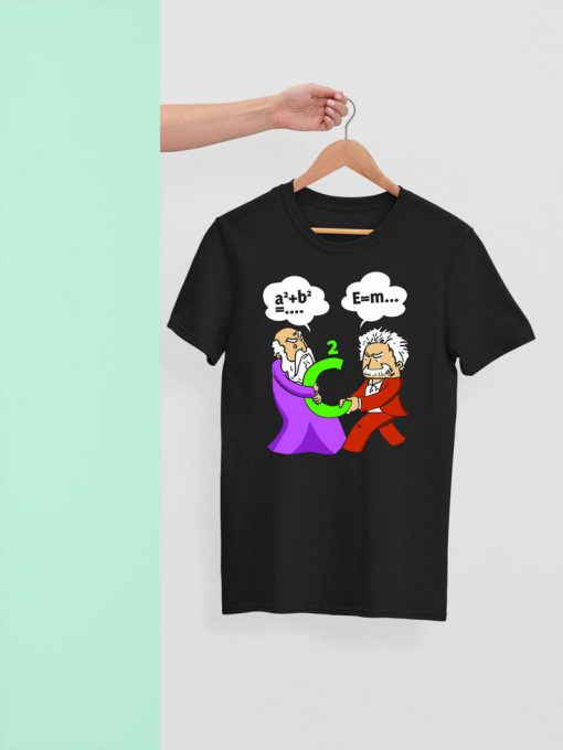 Pythagoras Fights Einstein Gift Birthday Christmars T Shirt
