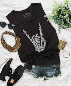 Skeleton Hand Vintage Halloween Flowy FestivalTank Top