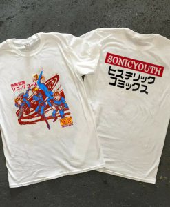 Dirty Japan 1992 Anime Sonic Youth Tour Concert T Shirt two side