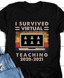 I Survived Virtual Teaching 2021 Vintage Survivor Teacher Unisex T-Shirt