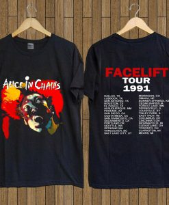 Vintage Alice In Chains Facelift 1991 tour T Shirt two side