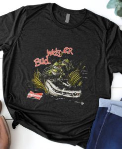 Vintage Budweiser Shirt, Crocodile Logo, King Of Beer Shirt, Never Out Of Date Brand, Unisex T-Shirt