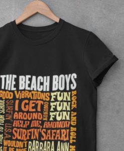 Beach Boys Best Of Song Titles Image Black T Shirt