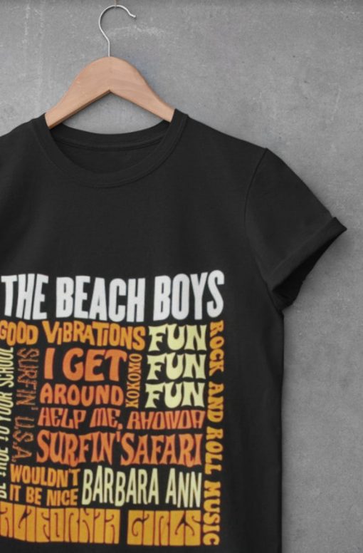 Beach Boys Best Of Song Titles Image Black T Shirt