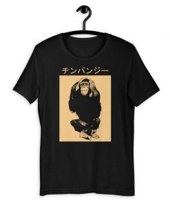 Chimpanzee Japanese Black Unisex T-Shirt