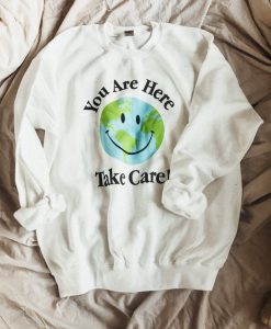 Earth Smiley Face Sweatshirt