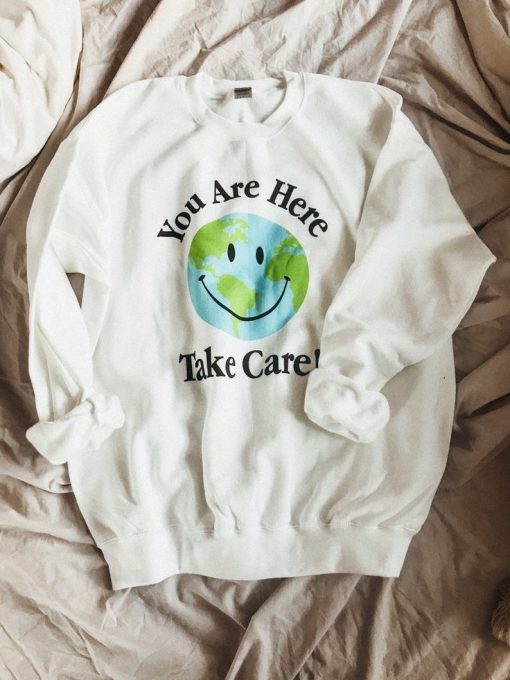 Earth Smiley Face Sweatshirt