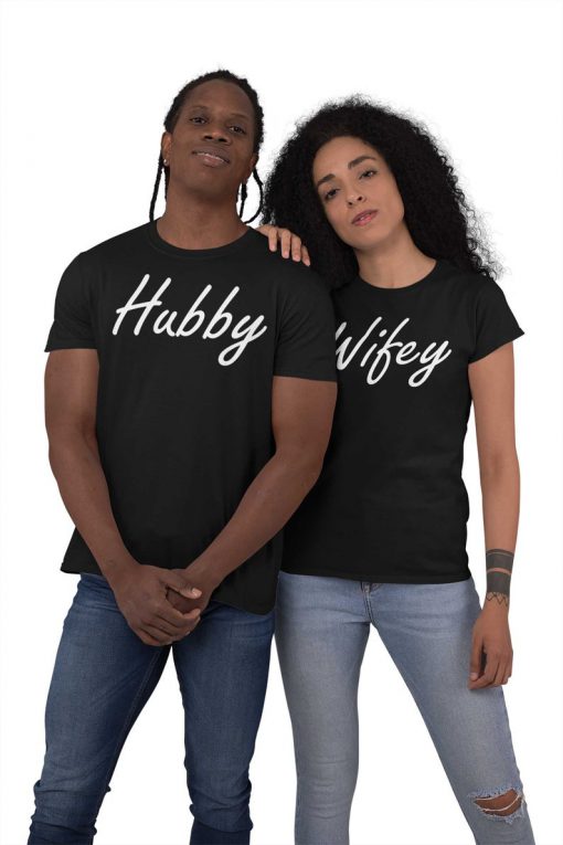 Hubby Wifey Valentines Day T-Shirt Cute Matching T-Shirts