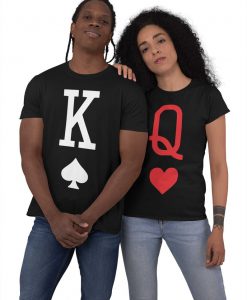 KING QUEEN CARDS Valentines Day T-Shirt Cute Matching T-Shirts