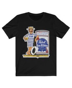 Pabst Blue Ribbon Beer vintage image surfer t-shirt