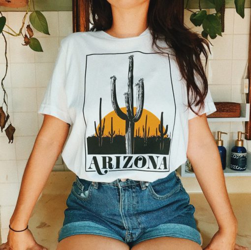 Vintage Saguaro Tee - Vintage Inspired Arizona Cactus Tshirt