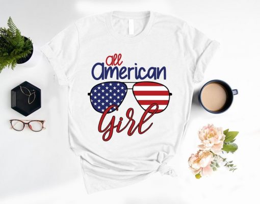 All American Girl Shirt, America Glasses T-shirt