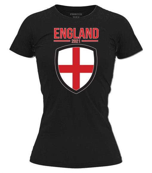 Big England Football Shirt Women Engalnd's Flag Badge Womens T Shirt 2020 European 2021