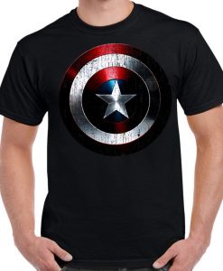 Captain America Weathered Shield Adult T-shirt