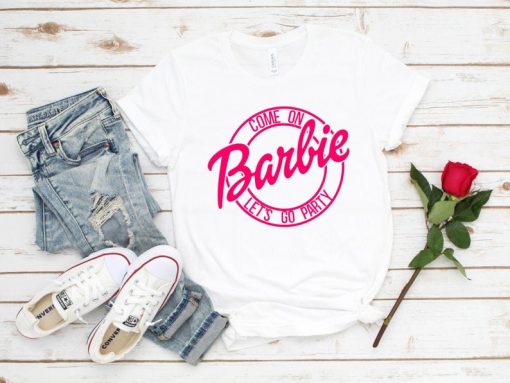 Come on Barbie Lets Go Party Shirt - Little Girl Shirt, Pink Shirt