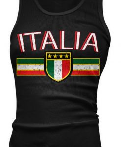 Distressed Italia Country Flag Ladies Juniors Tank Top