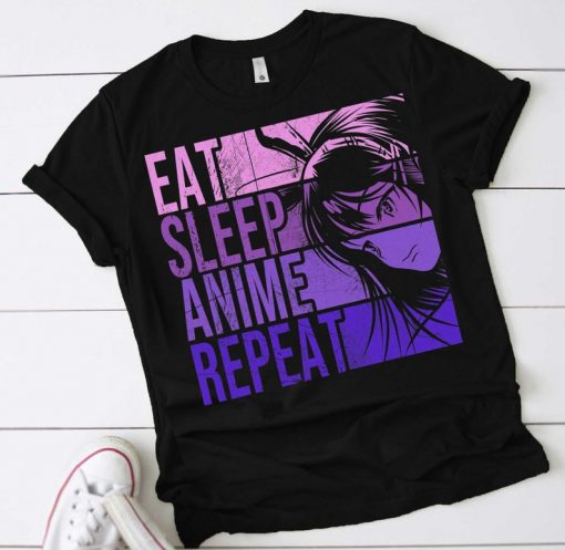 Eat Sleep Anime Repeat T-Shirt