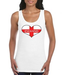 England English Heart Flag Girls Women's Ladies Tank Top